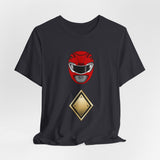 Red Shield Tee Super Sentai T Shirt Custom Graphic Art Cosplay Shirts Rangers Retro Vintage 90s
