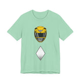 Yellow Ranger Helmet Tee Custom Graphic Art Cosplay Shirts Rangers Retro Vintage 90s