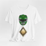 Green Helmet Tee Super Sentai T Shirt Custom Graphic Art Cosplay Shirts Rangers Retro Vintage 90s