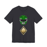 Green Helmet Tee Super Sentai T Shirt Custom Graphic Art Cosplay Shirts Rangers Retro Vintage 90s