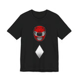 Zyuranger Red Helmet Tee Custom Graphic Art Cosplay Shirts Rangers Retro Vintage 90s