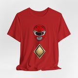 Red Shield Tee Super Sentai T Shirt Custom Graphic Art Cosplay Shirts Rangers Retro Vintage 90s