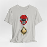 Red Shield Tee Super Sentai T Shirt Custom Graphic Art Cosplay Shirts Rangers Retro Vintage 90s