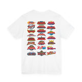 Sentai Front and Back Tee  Custom Graphic Art Cosplay Shirts Rangers Retro Vintage 90s