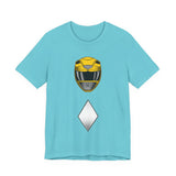 Yellow Ranger Helmet Tee Custom Graphic Art Cosplay Shirts Rangers Retro Vintage 90s