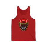 Dino Red Helmet Tank  Custom Graphic Art Cosplay Shirts Rangers Retro Vintage 90s