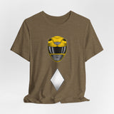 Yellow Ranger Helmet Tee Custom Graphic Art Cosplay Shirts Rangers Retro Vintage 90s