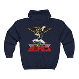 Black Condor Full Zip Hoodie Custom Graphic Art Cosplay Shirts Rangers Retro Vintage 90s