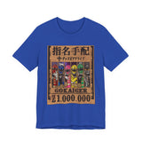 Gokaiger Wanted Poster Tee  Custom Graphic Art Cosplay Shirts Rangers Retro Vintage 90s