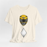 Yellow Ranger Helmet Tee Custom Graphic Art Cosplay Shirts Rangers Retro Vintage 90s
