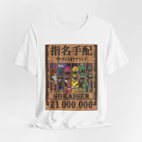 Gokaiger Wanted Poster Tee  Custom Graphic Art Cosplay Shirts Rangers Retro Vintage 90s