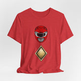 Red Shield Tee Super Sentai T Shirt Custom Graphic Art Cosplay Shirts Rangers Retro Vintage 90s