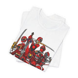 Sentai Front and Back Tee  Custom Graphic Art Cosplay Shirts Rangers Retro Vintage 90s