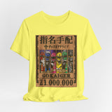 Gokaiger Wanted Poster Tee  Custom Graphic Art Cosplay Shirts Rangers Retro Vintage 90s