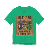 Gokaiger Wanted Poster Tee  Custom Graphic Art Cosplay Shirts Rangers Retro Vintage 90s