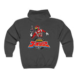 Go-Onger Red Full Zip Hoodie Custom Graphic Art Cosplay Shirts Rangers Retro Vintage 90s