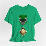 Green Helmet Tee Super Sentai T Shirt Custom Graphic Art Cosplay Shirts Rangers Retro Vintage 90s
