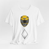 Yellow Ranger Helmet Tee Custom Graphic Art Cosplay Shirts Rangers Retro Vintage 90s