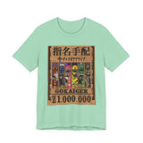 Gokaiger Wanted Poster Tee  Custom Graphic Art Cosplay Shirts Rangers Retro Vintage 90s