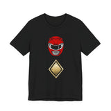 Red Shield Tee Super Sentai T Shirt Custom Graphic Art Cosplay Shirts Rangers Retro Vintage 90s