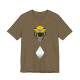 Yellow Ranger Helmet Tee Custom Graphic Art Cosplay Shirts Rangers Retro Vintage 90s