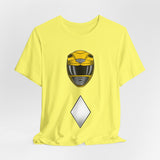 Yellow Ranger Helmet Tee Custom Graphic Art Cosplay Shirts Rangers Retro Vintage 90s
