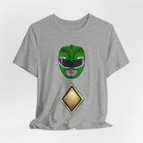 Green Helmet Tee Super Sentai T Shirt Custom Graphic Art Cosplay Shirts Rangers Retro Vintage 90s
