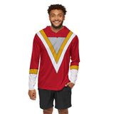 Fiveman Red Hoodie (Full Print) Super Sentai Custom Lightweight, Breathable, Workout, Pull over, Fitness, Retro