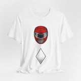 Zyuranger Red Helmet Tee Custom Graphic Art Cosplay Shirts Rangers Retro Vintage 90s
