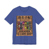Gokaiger Wanted Poster Tee  Custom Graphic Art Cosplay Shirts Rangers Retro Vintage 90s