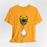 Yellow Ranger Helmet Tee Custom Graphic Art Cosplay Shirts Rangers Retro Vintage 90s