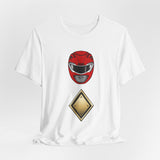 Red Shield Tee Super Sentai T Shirt Custom Graphic Art Cosplay Shirts Rangers Retro Vintage 90s