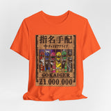 Gokaiger Wanted Poster Tee  Custom Graphic Art Cosplay Shirts Rangers Retro Vintage 90s