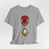 Red Shield Tee Super Sentai T Shirt Custom Graphic Art Cosplay Shirts Rangers Retro Vintage 90s