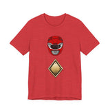 Red Shield Tee Super Sentai T Shirt Custom Graphic Art Cosplay Shirts Rangers Retro Vintage 90s