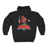 Go-Onger Red Full Zip Hoodie Custom Graphic Art Cosplay Shirts Rangers Retro Vintage 90s