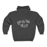 Howling Wolf Full Zip Hoodie Custom Graphic Art Cosplay Shirts Rangers Retro Vintage 90s