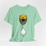 Yellow Ranger Helmet Tee Custom Graphic Art Cosplay Shirts Rangers Retro Vintage 90s