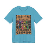 Gokaiger Wanted Poster Tee  Custom Graphic Art Cosplay Shirts Rangers Retro Vintage 90s