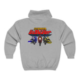 Zyuranger Full Zip Hoodie Custom Graphic Art Cosplay Shirts Rangers Retro Vintage 90s