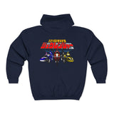 Zyuranger Full Zip Hoodie Custom Graphic Art Cosplay Shirts Rangers Retro Vintage 90s