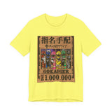 Gokaiger Wanted Poster Tee  Custom Graphic Art Cosplay Shirts Rangers Retro Vintage 90s