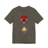 Red Shield Tee Super Sentai T Shirt Custom Graphic Art Cosplay Shirts Rangers Retro Vintage 90s