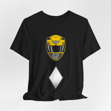 Yellow Ranger Helmet Tee Custom Graphic Art Cosplay Shirts Rangers Retro Vintage 90s