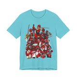 Sentai Front and Back Tee  Custom Graphic Art Cosplay Shirts Rangers Retro Vintage 90s