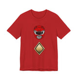 Red Shield Tee Super Sentai T Shirt Custom Graphic Art Cosplay Shirts Rangers Retro Vintage 90s