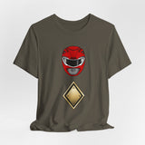 Red Shield Tee Super Sentai T Shirt Custom Graphic Art Cosplay Shirts Rangers Retro Vintage 90s
