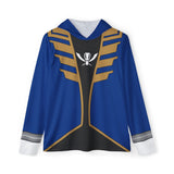 Gokaiger Blue Hoodie (Full Print) Lightweight, Breathable, workout, pull over, fitness Hoodie Super Sentai Custom
