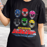 Zyuranger Team Tee Custom Graphic Art Cosplay Shirts Rangers Retro Vintage 90s