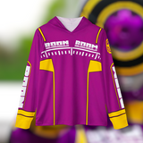 Boonboomger Purple Hoodie (Full Print) Super Sentai Lightweight, Breathable, workout, pull over, fitness Hoodie Super Sentai Custom